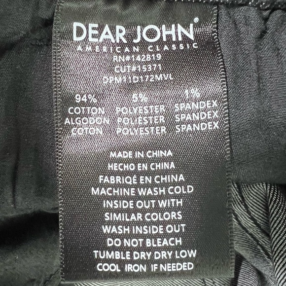 DEAR JOHN Faded Black wash High Rise Straight Button Fly Stretch Ankle Jean 32 - Picture 5 of 5